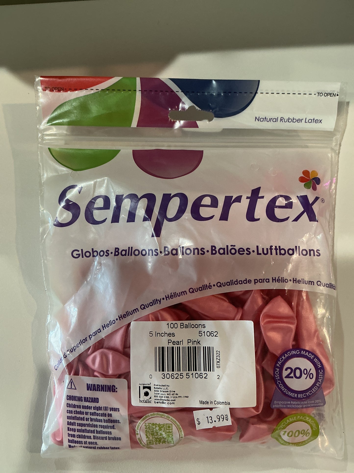 Sempertex 50ct Pearl Pink 5”