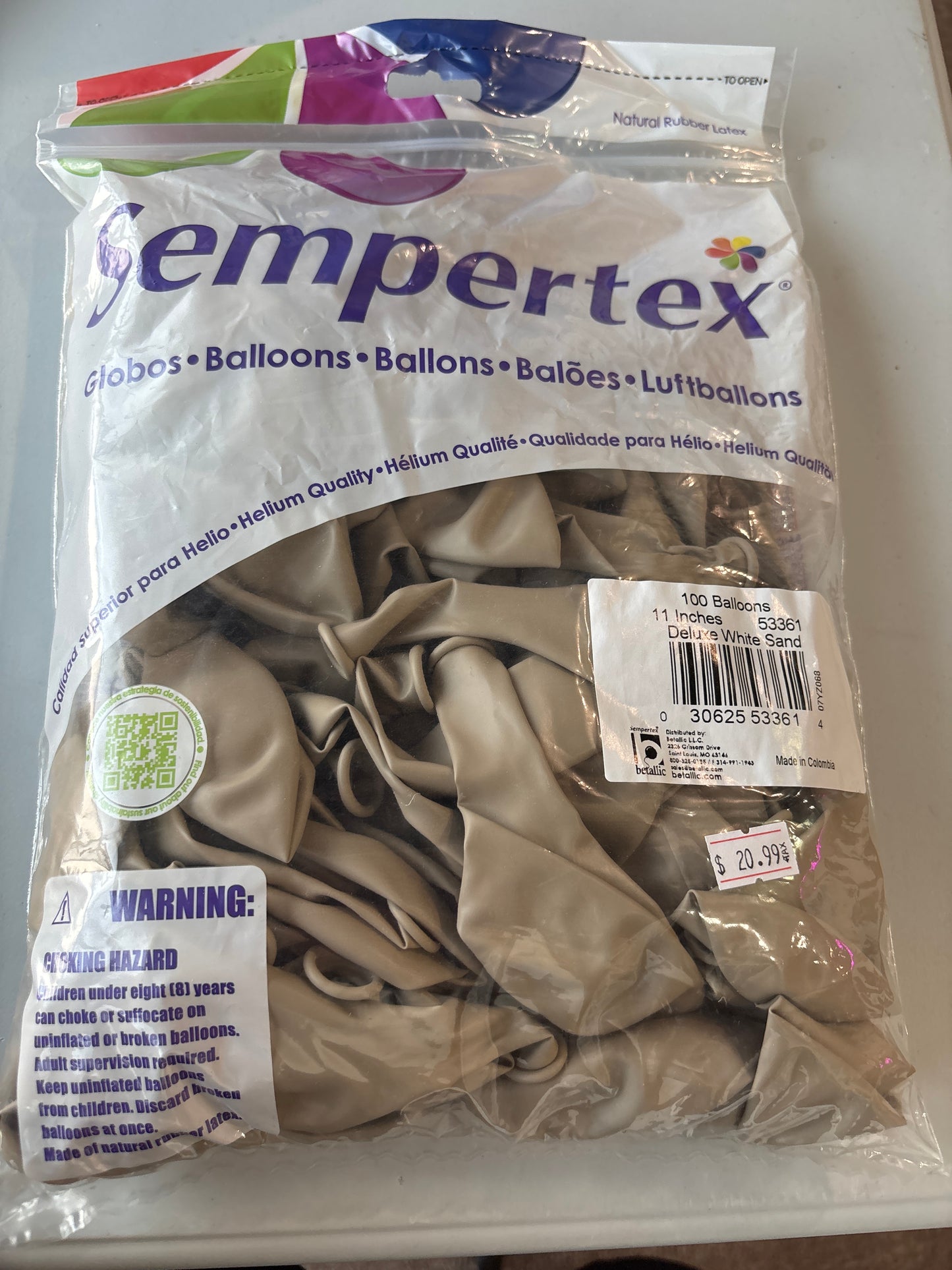 Sempertex 100ct Deluxe White Sand 11”