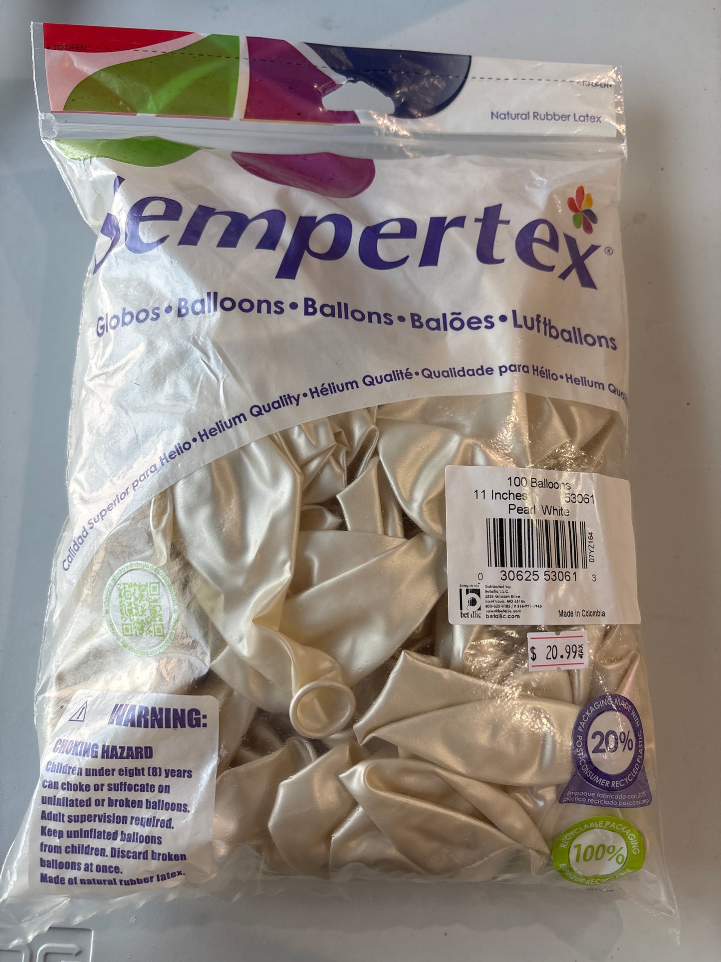 Sempertex 100ct Pearl White 11”