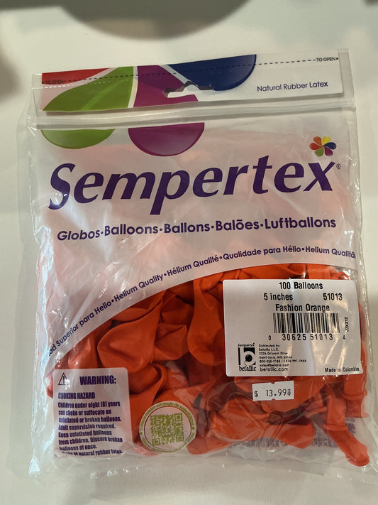 Sempertex 100ct Fashion Orange 5”