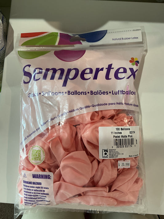 Sempertex 100ct Pastel Matte Pink 11”