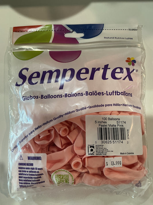 Sempertex 100ct Pastel Matte Pink 5”