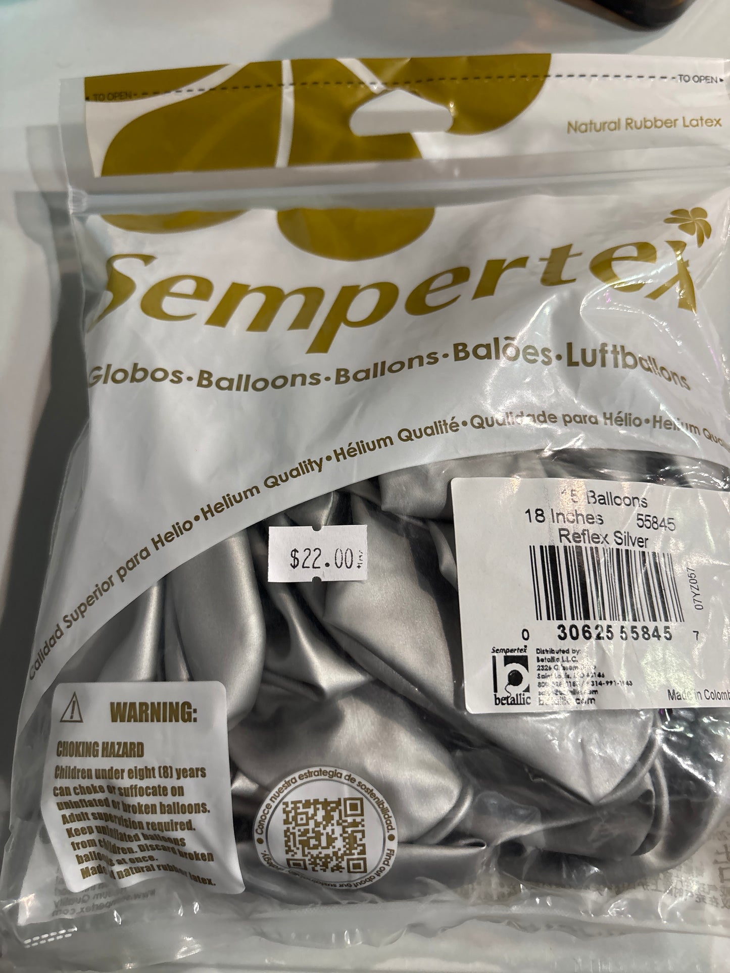 Sempertex 15ct Reflex silver 18”