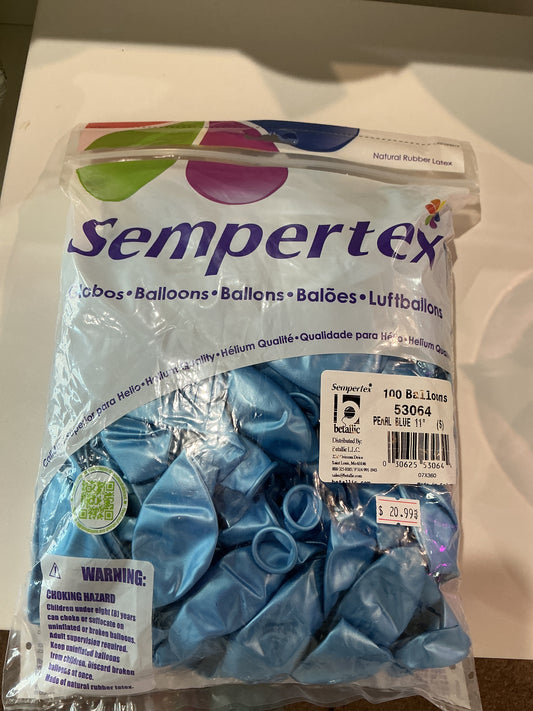 Sempertex 100ct Pearl Blue 11”
