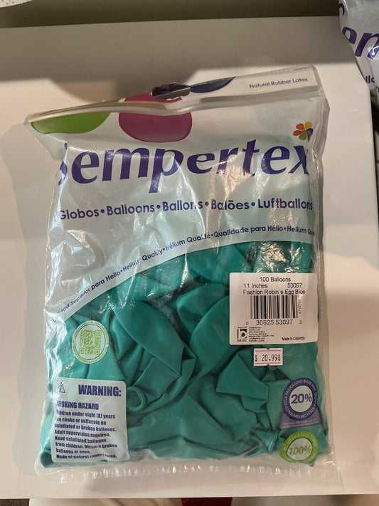 Sempertex 100ct. Fashion Robin Egg Blue 11”