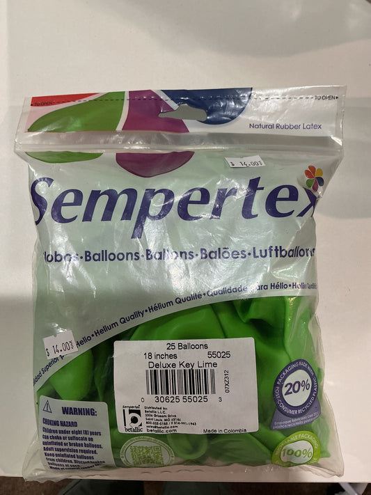 Sempertex 25ct Deluxe Key Lime 18”