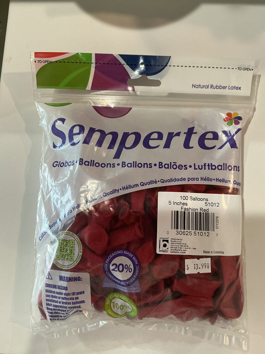 Sempertex 100ct Fashion Red 5”