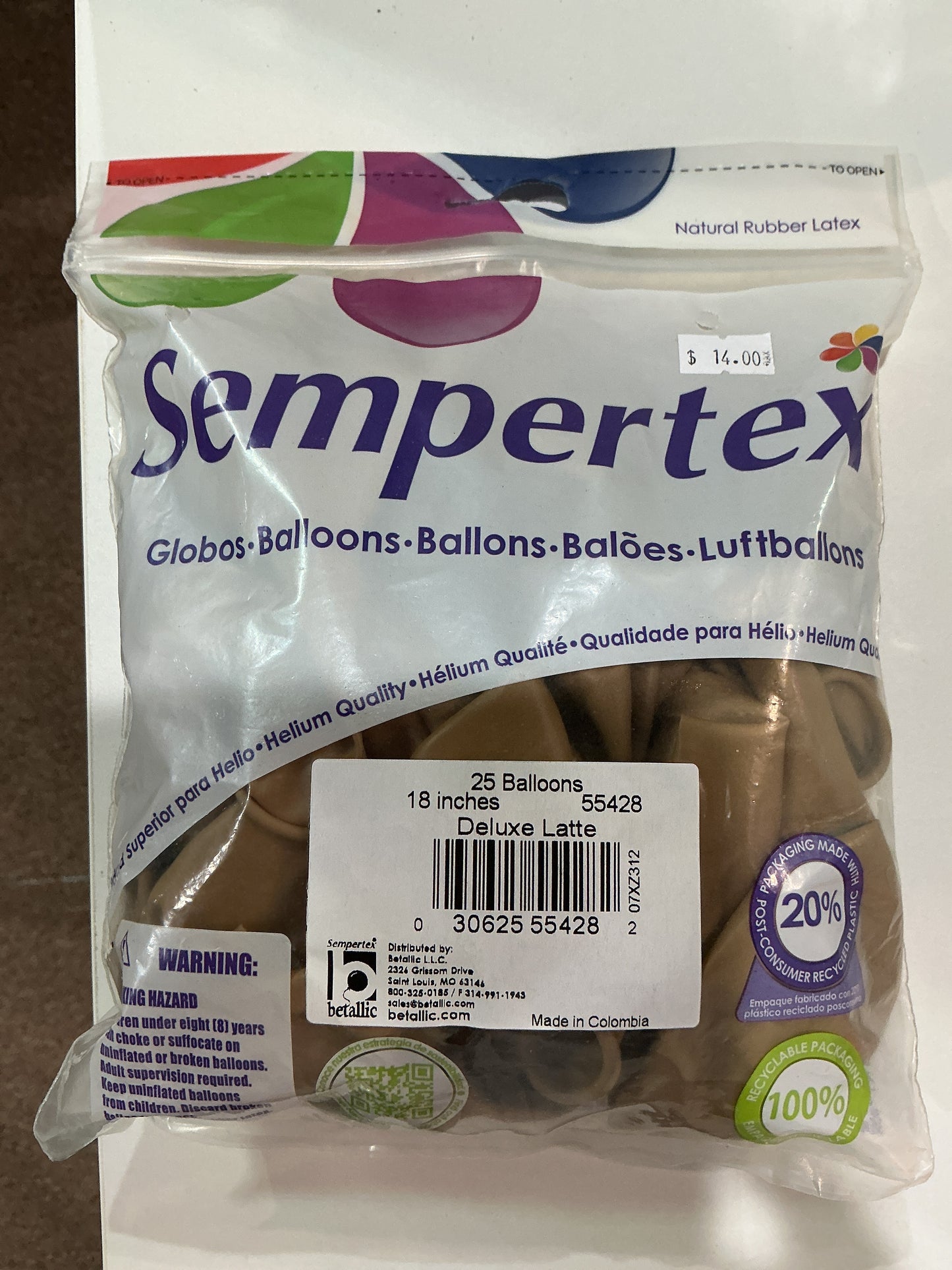 Sempertex 25ct Deluxe Latte 18”