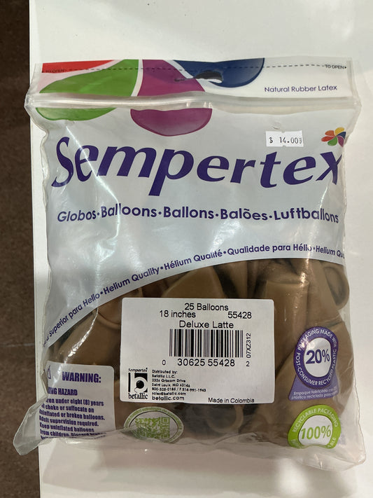 Sempertex 25ct Deluxe Latte 18”