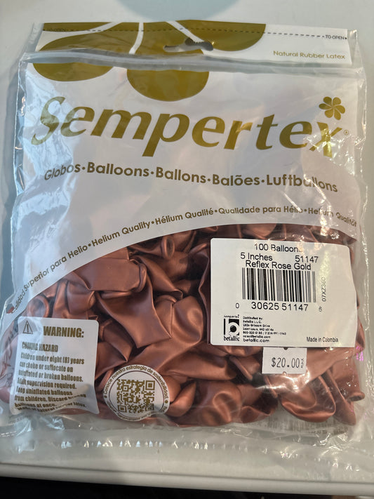 Sempertex 100ct Reflex Rose Gold 5”