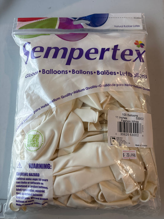 Sempertex 100ct Fashion White 11”