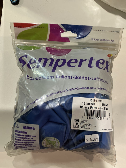 Sempertex 25ct Deluxe Periwinkle Blue 18”