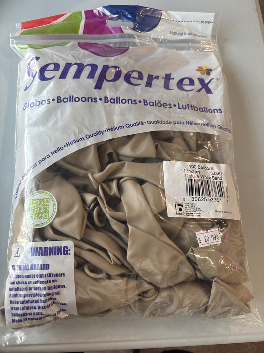 Sempertex 100ct Deluxe White Sand 11”