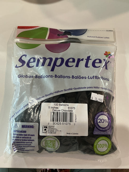 Sempertex 100ct Deluxe Chocolate 5”