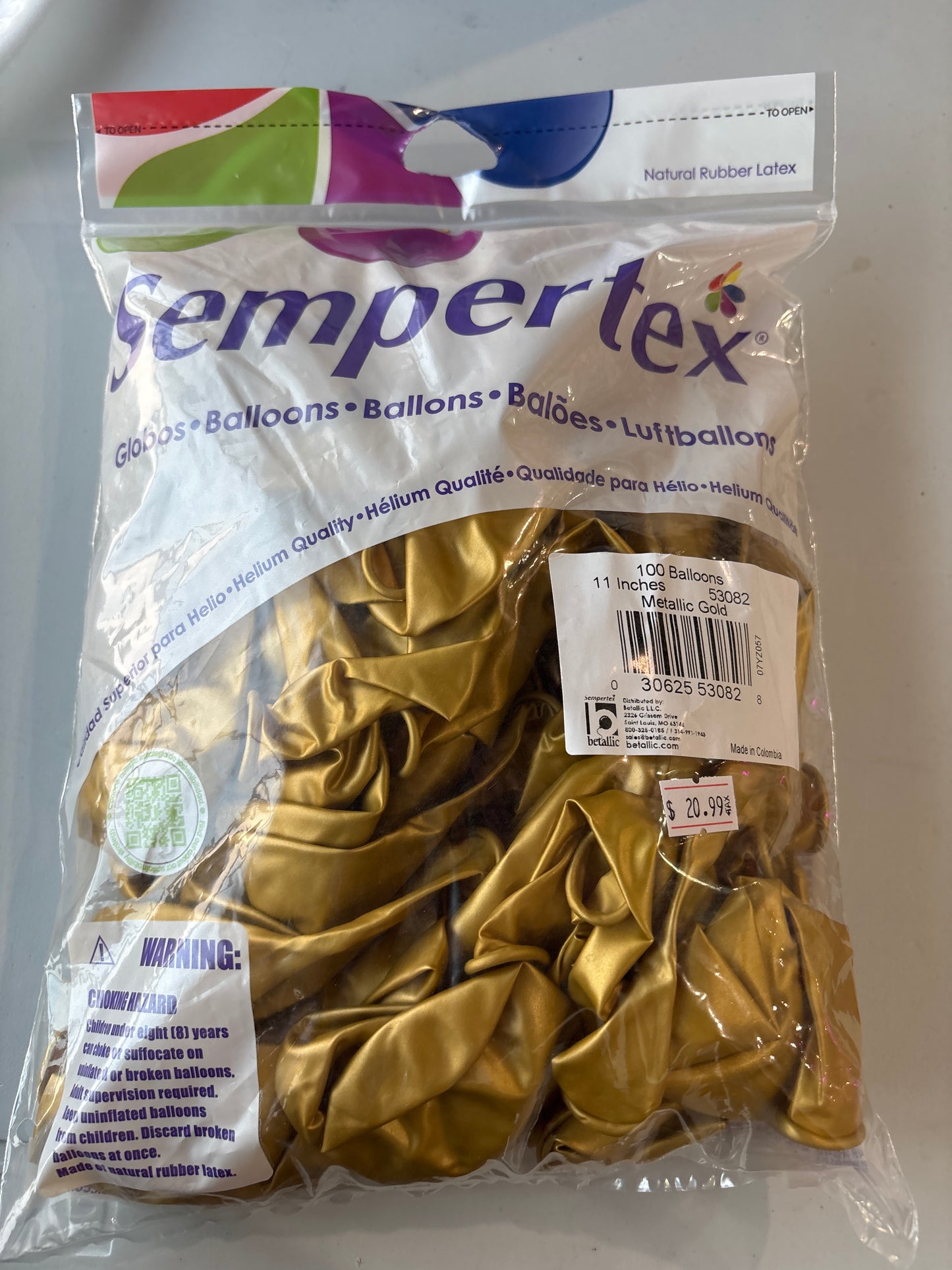 Sempertex 100ct Metallic Gold 11”