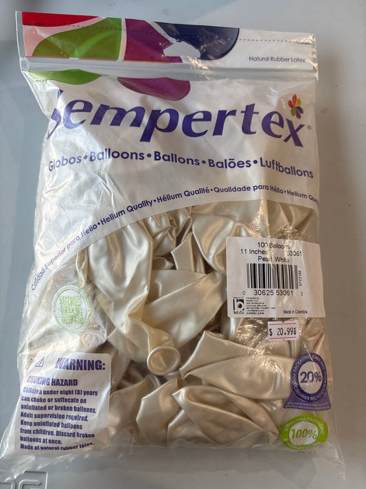 Sempertex 100ct Pearl White 11”