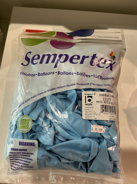 Sempertex 100ct Pastel Matte Blue 11”