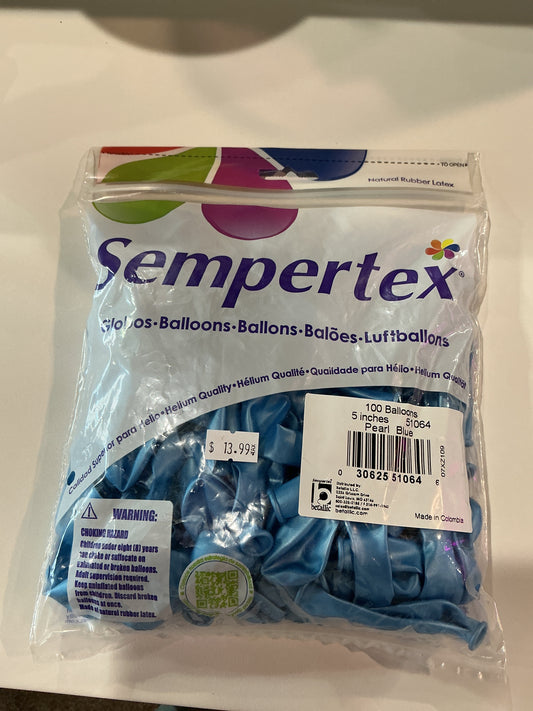 Sempertex 100ct Pearl Blue 5”