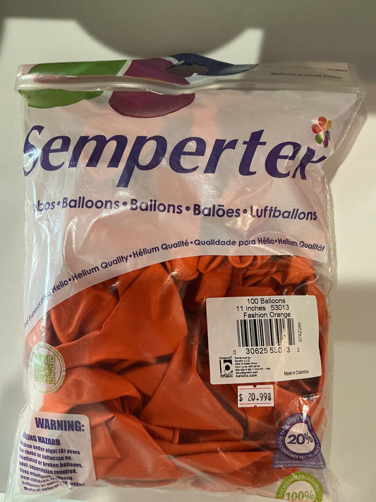Sempertex 100ct Fashion Orange 11”