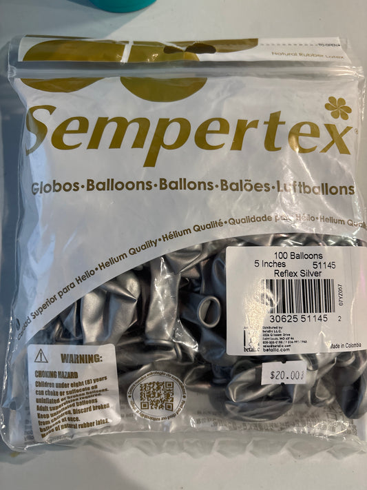 Sempertex 100ct Reflex Silver 5”
