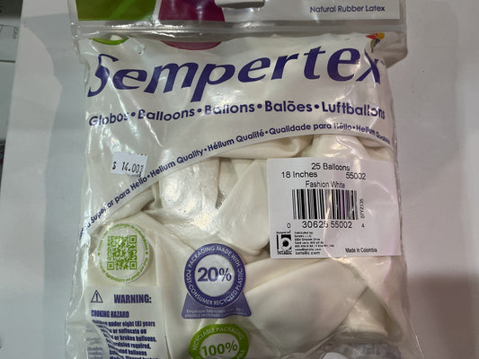 18” Sempertex fashion white