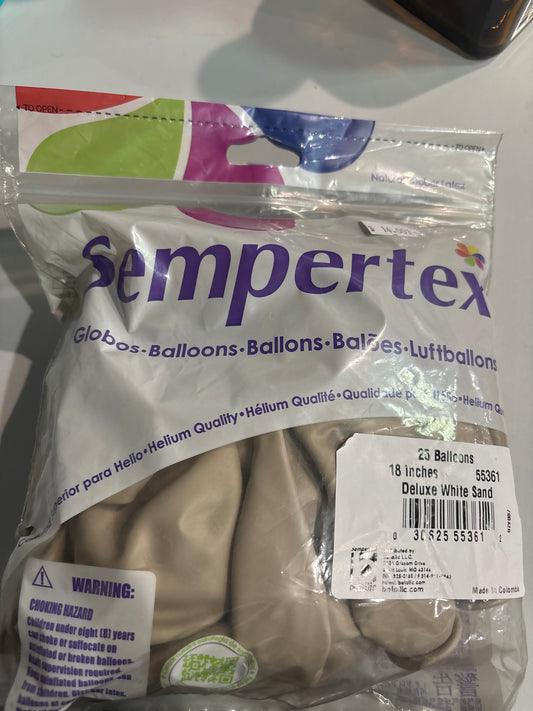 Sempertex 25ct Deluxe white Sand 18”