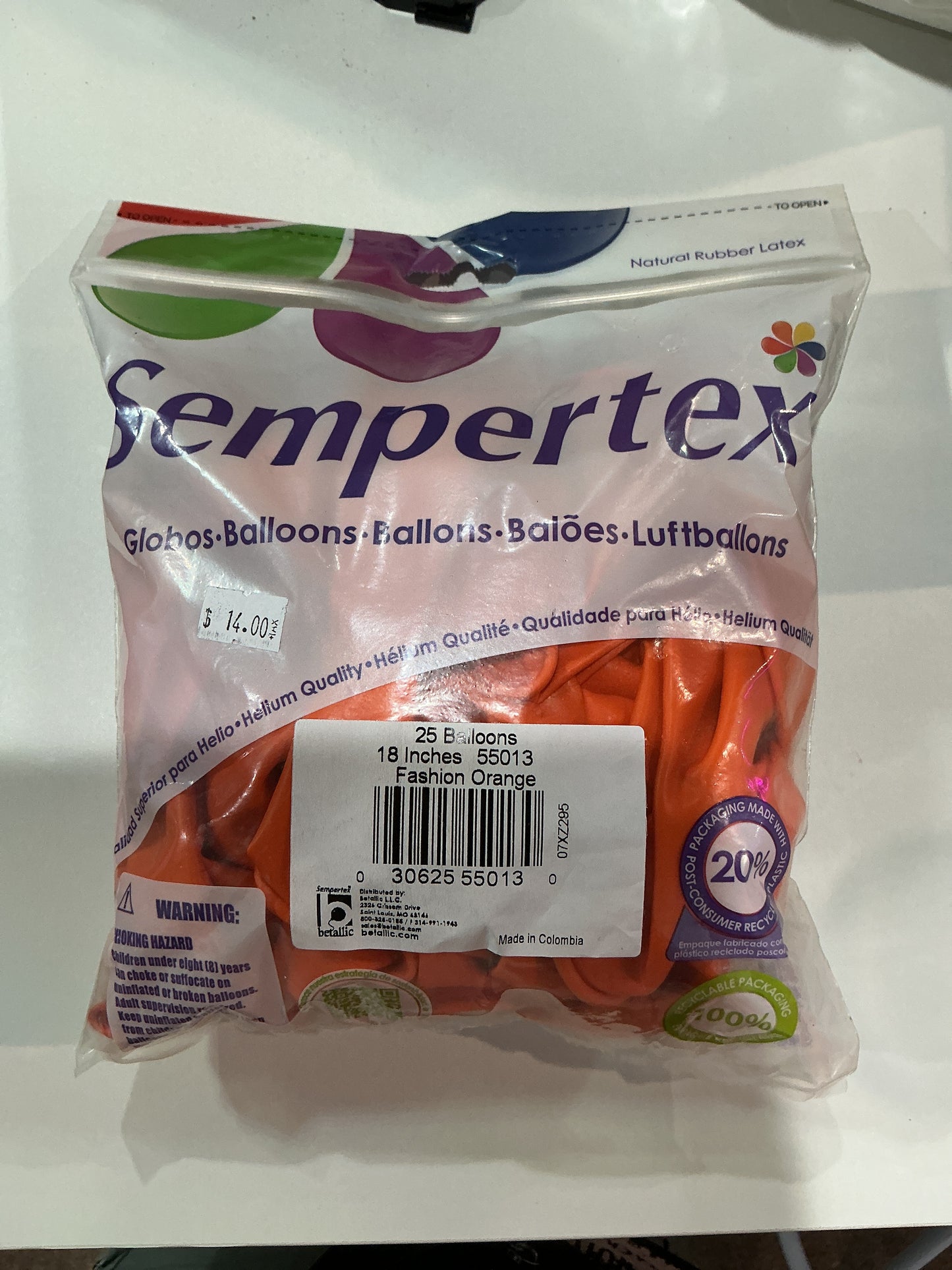 Sempertex 25ct Fashion Orange 18”