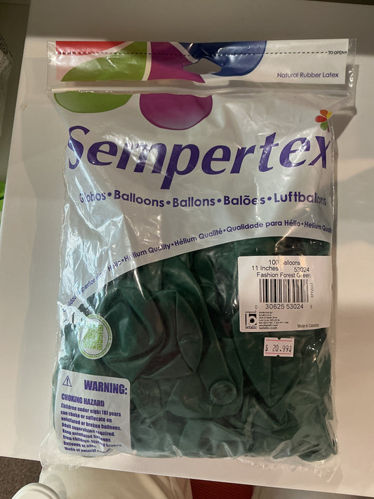 Sempertex 100ct. Fashion Forest Green 11”