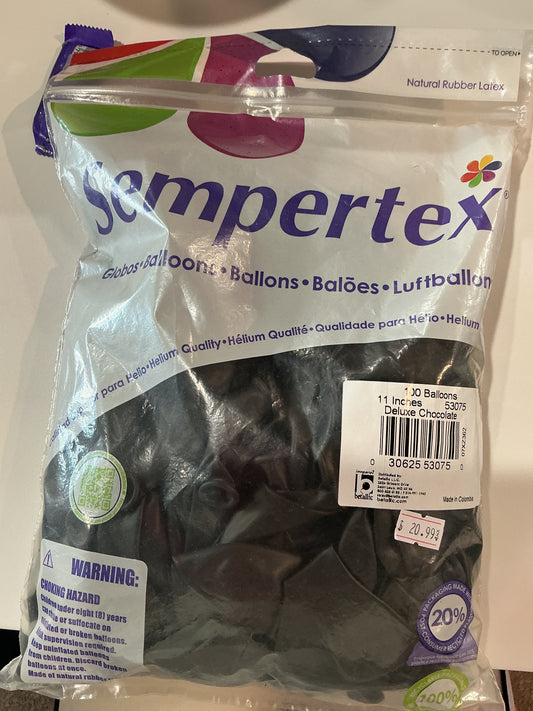Sempertex 100ct. Deluxe Chocolate 11”