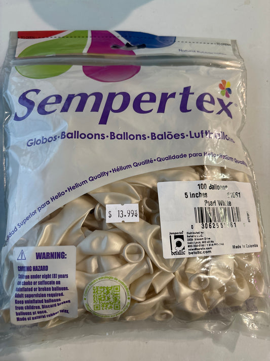 Sempertex 100ct Pearl White 5”